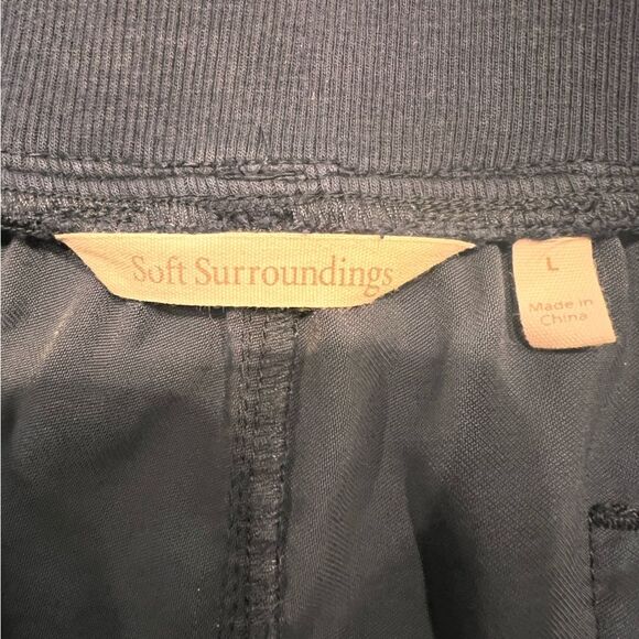 Soft Surroundings Pali Rayon Blend Cargo Utility Outdoor Casual Shorts Blue Sz L - Picture 6 of 7